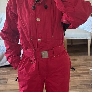 Pink Belted Ski or Snow Jumpsuit